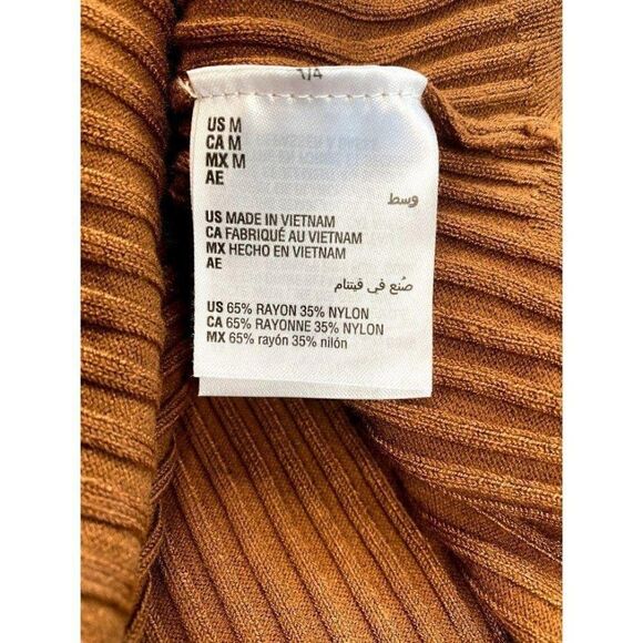 Alfani Tunic Sweater Top Brown Lightweight Ribbed Sz Large NEW - Picture 3 of 7